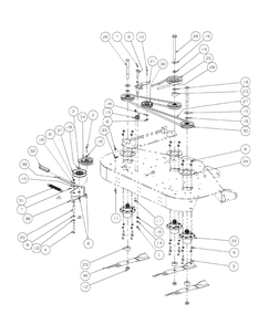Fabricated Deck Spindle Assembly (2008 And Before) Diagram and Parts List for M54-KH (53AH8CT4050-27HP-OHV)(2009 & Before) Cub Cadet Lawn Tractor